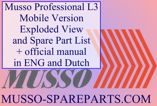 exploded view receptenboekje en handleiding Musso Professional Mobile IJsmachine